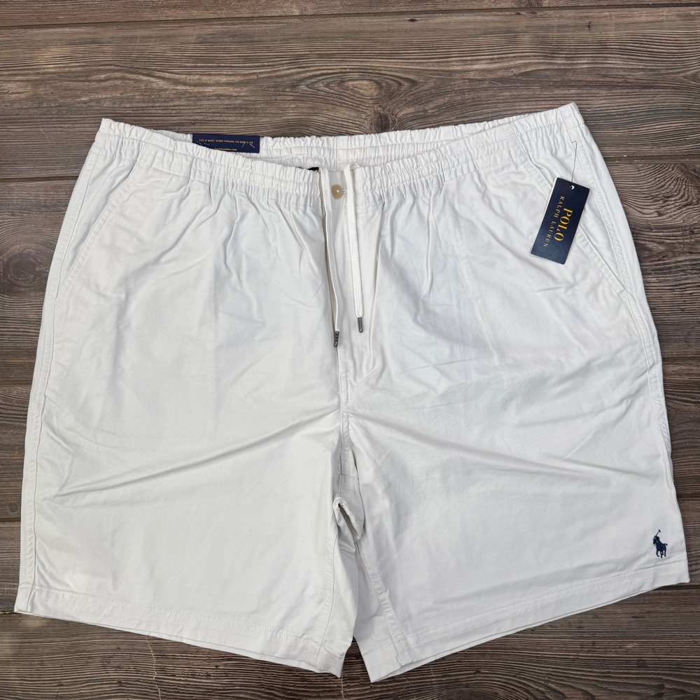 Polo Ralph Lauren Mens Big Tall Size 2XLT Shorts White Stretch Classic Fit NEW